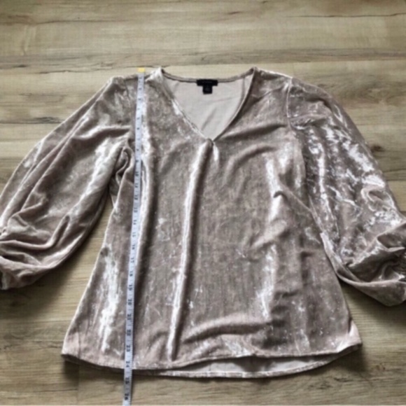 Balloon Sleeve Champagne Glitter Blouse - Picture 3 of 9